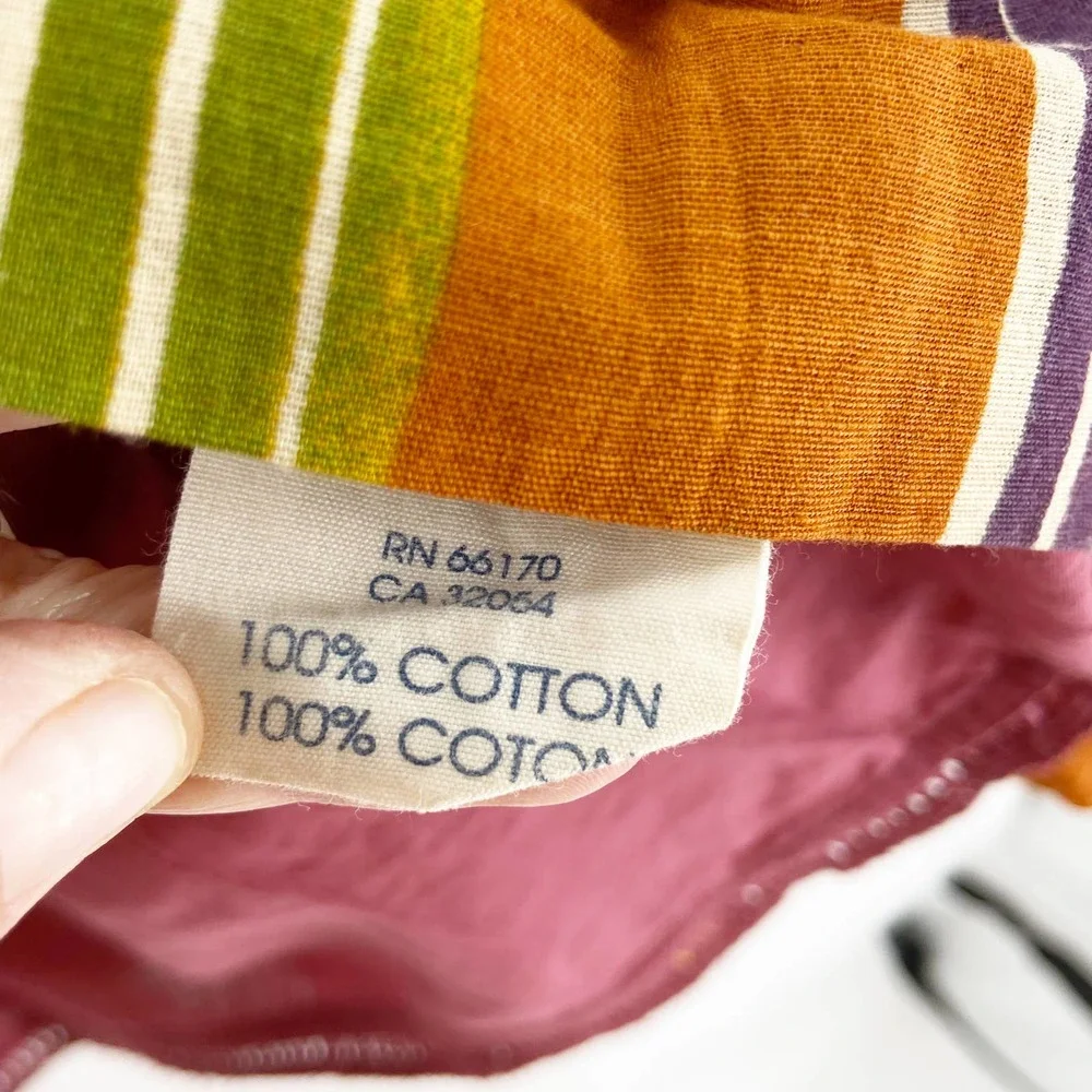 Edme & Esyllte Anthropologie Multicolor Cotton Striped A-Line Skirt Size 10